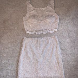 Beige Two Piece Dress